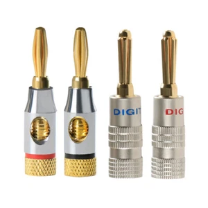4mm Black Red Blue Connector Pure Copper Banana Audio Speaker Cable Plugs Jack - Bild 1 von 15