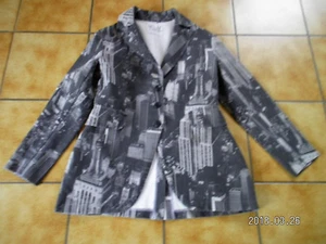 NELLY JOHANSSON Jacke im Rundholz Stoffbeutel,Gr.2(OS),Print,Lagenlook Traumteil - Bild 1 von 12