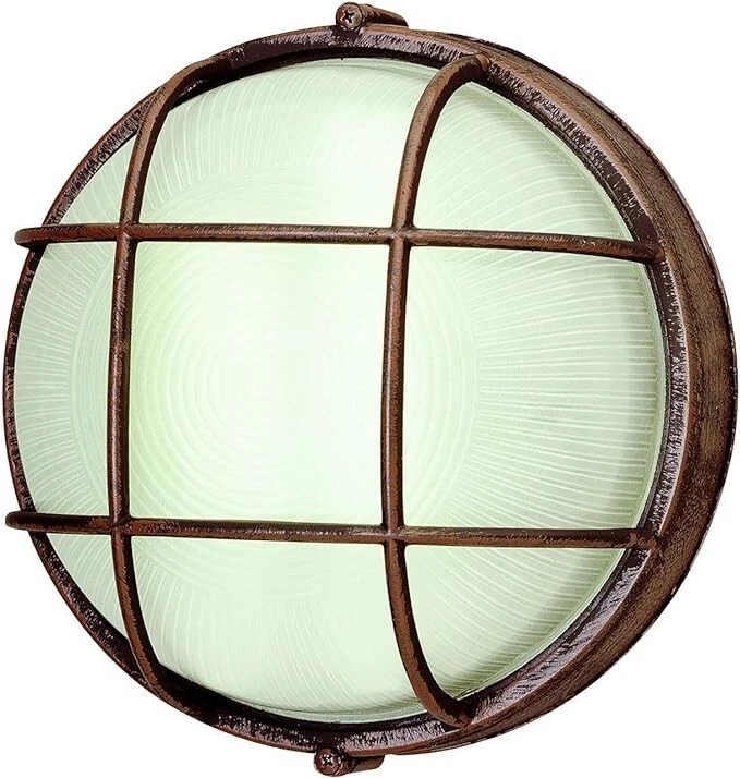 Trans Globe Trans Globe 8" wide Round Bulkhead in Rust - 41505 RT NAUTICAL LIGHT