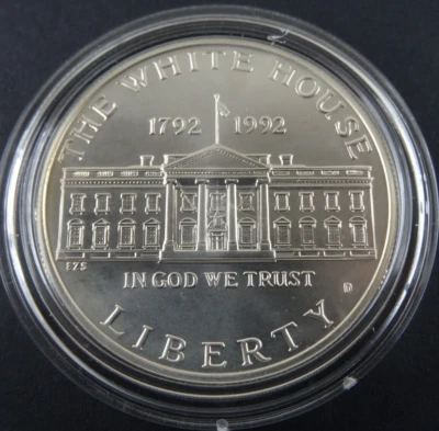 1992-D White House Unc Silver Dollar US Mint $1 Commemorative Coin - Image 1 of 4
