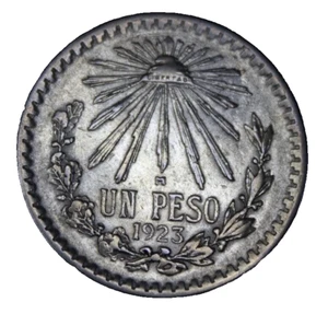 1923 MEXICO 1 Peso 0.72 silver coin - Picture 1 of 2