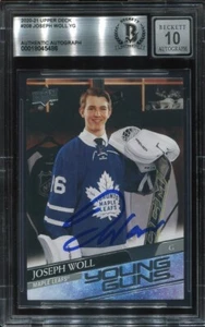 JOSEPH WOLL signed auto 2020-21 UD YOUNG GUNS ROOKIE CARD RC YG BECKETT 10 BAS - Picture 1 of 2