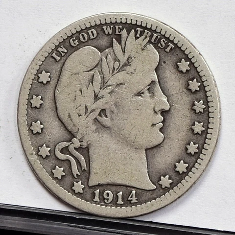 1914-S Barber Quarter - VG Details, Scratched (49071-L) Cover