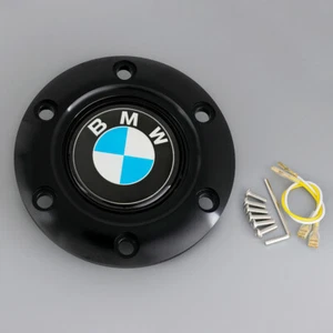 Botón de bocina BMW negro para volantes MOMO OMP NRG SPARCO VERTEX - Imagen 1 de 5