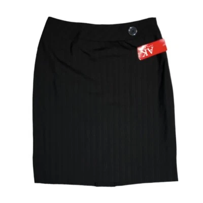 DE COLECCIÓN Y2K Sirena de Oficina Corpcore Anne Klein Negro Pin Rayas Falda Lápiz Talla 4P Foto 1 de 4
