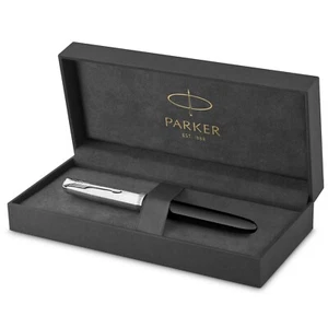 Parker 51 Fountain Pen Black & Chrome Medium Point New In Original Box 2123492 - Picture 1 of 4