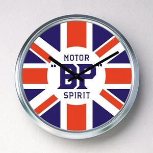 MOTOR BP SPIRIT Wanduhr Edelstahl lautlos Quarzwerk Mancave Garage - Bild 1 von 12