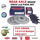 FOR FIAT CROMA 1.9 2.4 D Multijet 2005-2011 REAR AXLE BRAKE DISCS (292mm) + PADS