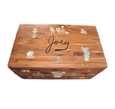 Joey-Antique Solid Cedar Western Chest, Child's Toy Box - Image 1 of 4