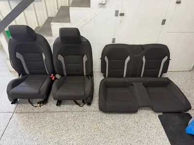 2016-2024 Chevrolet Camaro SS Front & Rear Seats Black/Grey Cloth - OEM - Image 1 of 4