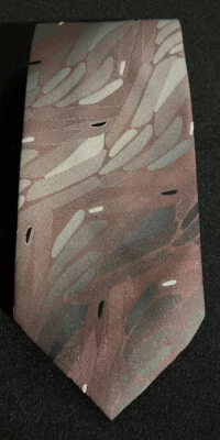 "Corbata Wembley Vintage Poliéster Rosa/Plateado/Gris Ancha 55""" Foto 1 de 3