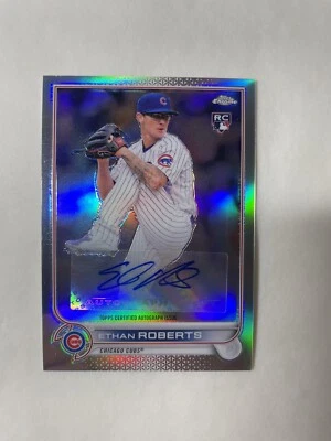 2022 Topps Chrome Update Refractor Auto Ethan Roberts RC Chicago Cubs Autograph - Image 1 of 2