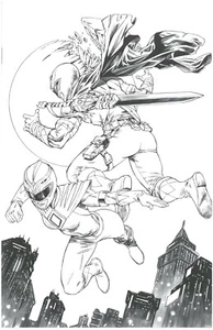 MIGHTY MORPHIN POWER RANGERS THE RETURN #4 VIRGIN ESCORZA B&W EXCLUSIVE - Picture 1 of 2