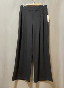 NWT Rachel Zoe Women Elastic Waist Mid-Rise Stretch Wide Leg Pants Size L Black - Picture 1 of 13