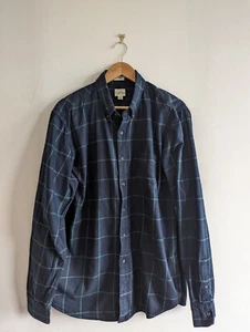 Vintage J. Crew Men's Flannel Shirt in Navy with Green Checks , Size XL Tall - Picture 1 of 2