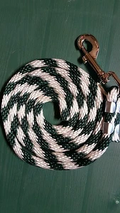 Cuerda de plomo de nailon polietileno caballo pony perro perro hecha en EE. UU. cazador/blanca - Imagen 1 de 2