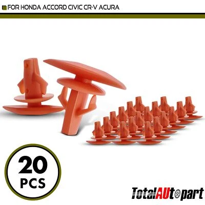 20Pcs Weatherstrip Retainer Clip Double Head for Honda Accord Acura 6mm Nylon - Image 1 of 4