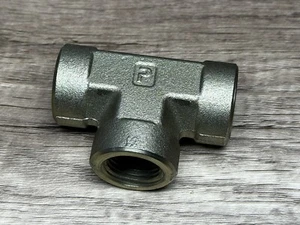 Camiseta PARKER 1/2 MMO-S, Acero, Tamaño de tubería de 1/2 pulgada, 3000 PSI Camiseta de tubo hembra NPTF - Imagen 1 de 2