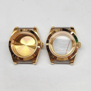 PVD Gold 36MM/39MM Mineral Glass Beveled Steel Watch Case For NH35/NH36 Movement - Picture 1 of 10