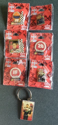 Coca-Cola NASCAR Hat Pins/Key Chain Lot Of 7 Cover