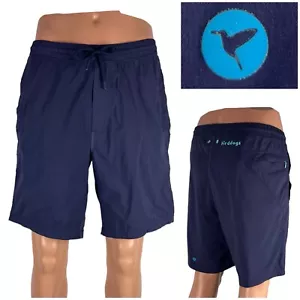 Birddogs Mens Large Swim Shorts Shark Kings Long Blue Polyester Stretch Lined - Picture 1 of 12