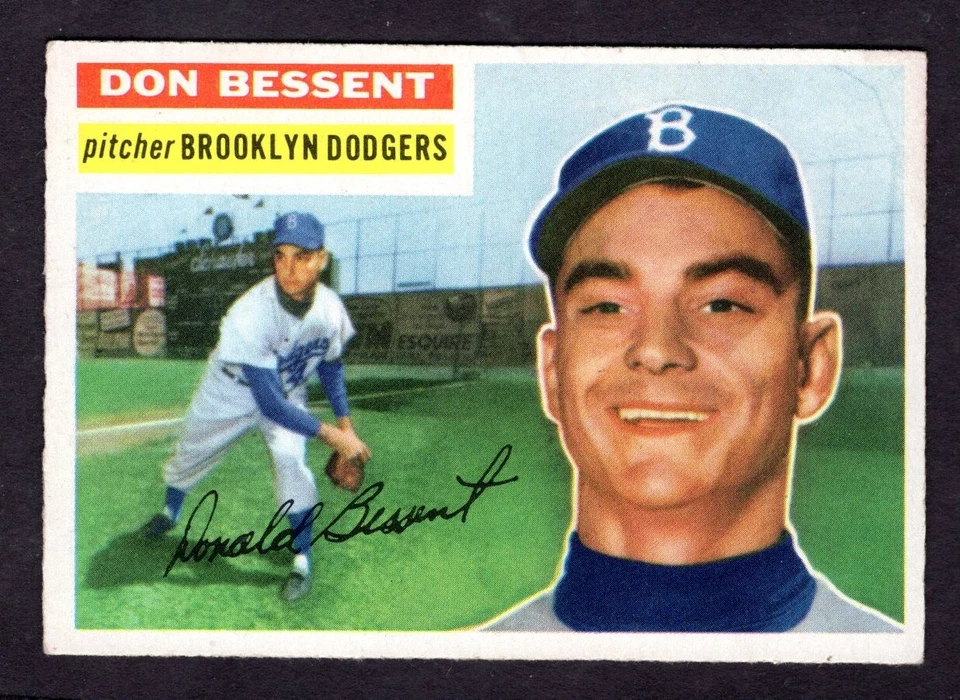 1956 TOPPS DON BRESSENT CARD NO:184 GRAY BACK NEAR MINT CONDITION - Image 1 of 1