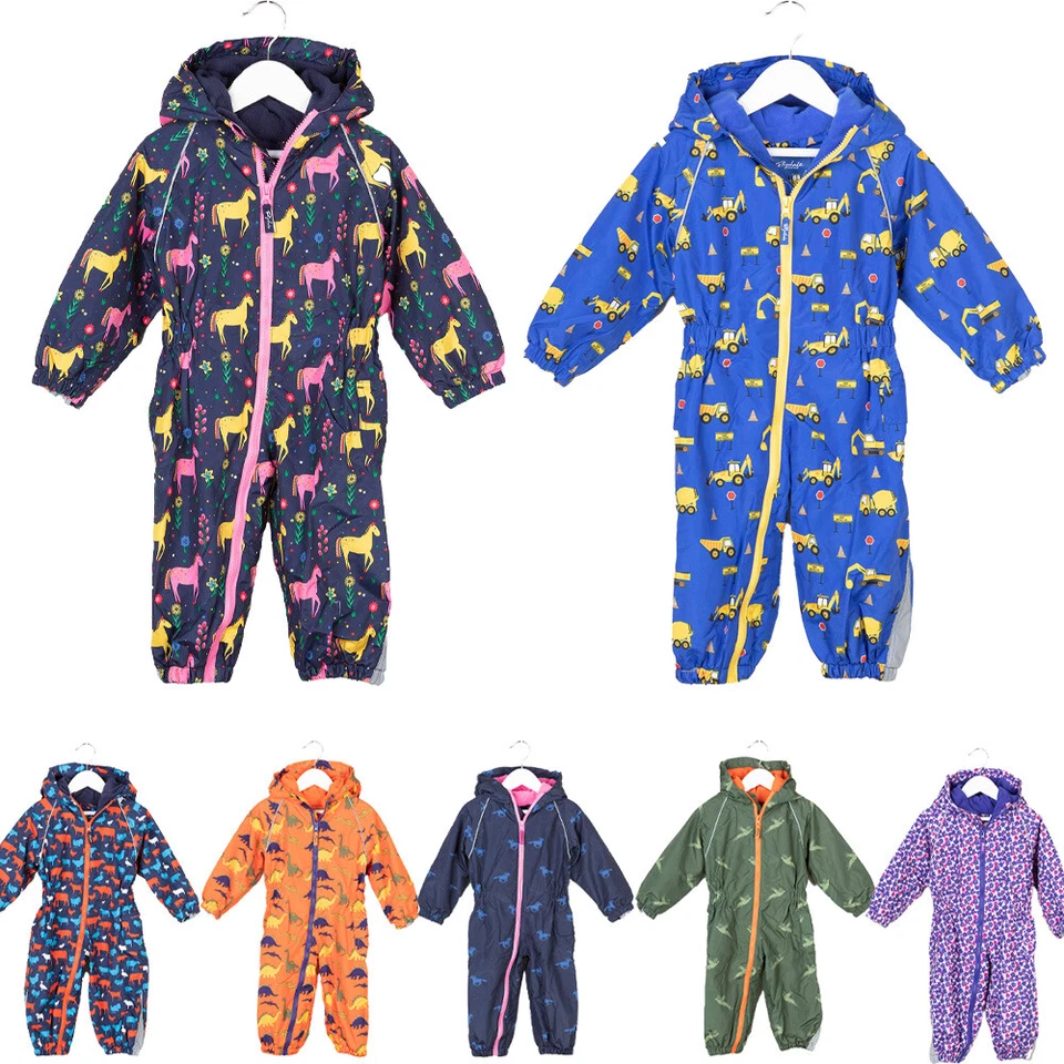 Rydale Kid's Fleece Lined Puddle Suit Waterproof Rain Suit Splashsuit 7 Colours