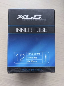 12" XLC Schlauch für Fahrrad - 12 1/2 x 2 1/4 47/62-203 DV 35 mm Dunlopventil - Bild 1 von 2
