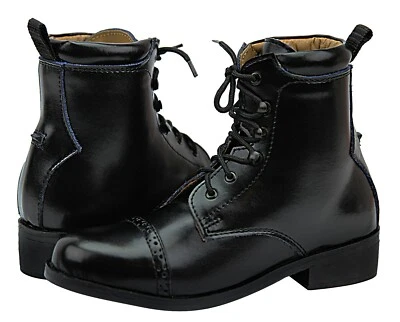 Hispar Challenger Kids Children Laced Paddock English Horse Riding Leather Boots - Image 1 of 2