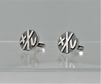 Gemelos Allan Adler plata esterlina 25 aniversario Navidad 25 de diciembre 1970 WOW Foto 1 de 4