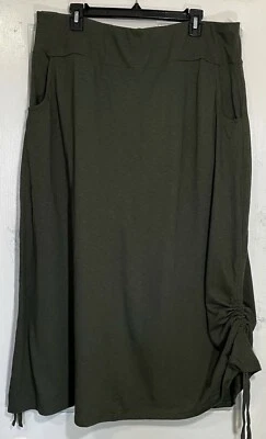 NUEVO PURE J. JILL Mujer Talla PS Fácil Tejido Lateral Corbata Falda 2 Bolsillos Delanteros Verde Foto 1 de 4