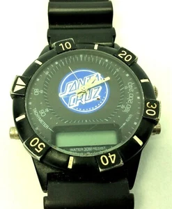 Rare Blue Logo Santa Cruz Skateboards Japan Men's Wristwatch Watch - Picture 1 of 7