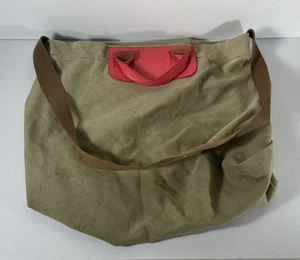 1937 Accessoires Canvas Tasche - rosa Ledergriffe - Reißverschlusstasche innen - Bild 1 von 7