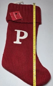 Wondershop Letter "P" Knit Monogram Christmas Stocking - Red 18" - Picture 1 of 3
