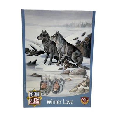 Master Pieces Puzzle WINTER LOVE Indian Wolf 550 Pc B.A Roberts Art SEALED 60997 - Image 1 of 4