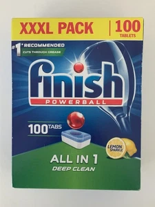 Finish Powerball 100 All In 1 Dishwasher Tablet - 100 Pack, Lemon Sparkle - Picture 1 of 4