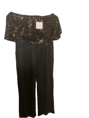 Mono formal Premier Amour sin mangas negro lentejuelas para mujer talla 12 Foto 1 de 4