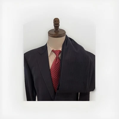 BEAUTIFUL BROOKS BROTHERS MENS NAVY SUIT 46R/41x31 SAXXON MADISON 1818 *SCUFF* - Image 1 of 4