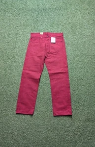 Levis 501XX Jeans Size 32x30 Original Fit Red Denim Button Fly Cotton - Picture 1 of 10