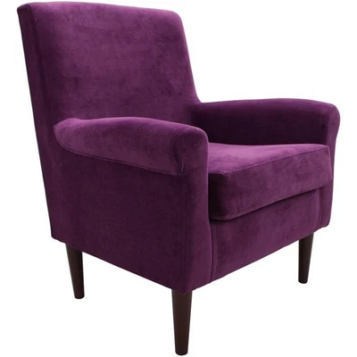 Fox Hill Trading Ellis 17.5"H Fabric Rolled Arm Lounge Chair in Purple - Image 1 of 4