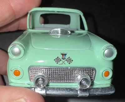 Kinsfun - Ford Thunderbird 1955 amarillo - coche fundido a presión - Pull Back N Go.  Puertas. Foto 1 de 4