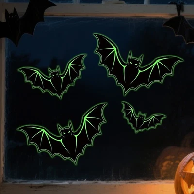 Halloween Luminous Window Sticker Removable Fluorescent Wall Decal Decor HOT NEW - Image 1 of 4