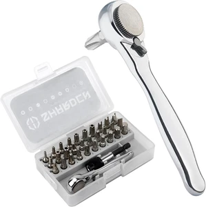 SHARDEN 32 in 1 Ratschenschraubendreher Bit Set mit rechtwinkligem Offset 1/4" hoch zu - Bild 1 von 12