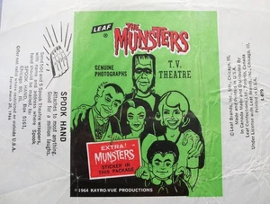 VINTAGE Munsters TV Theatre 1964 Leaf Wax Pack Trading Card Wrapper Kayro-Vue - Bild 1 von 5