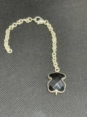 Auténtico colgante de oso de ónix negro TOUS con banda de plata 925 pequeño 6” Foto 1 de 3