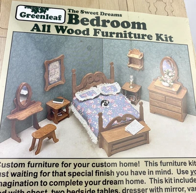 Greenleaf 7201 1/12 Miniatura Dulces Sueños Dormitorio Casa de Muñecas Muebles Kit Hobby Foto 1 de 4