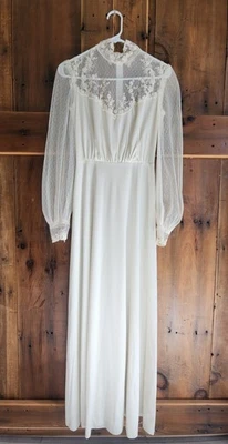 Vestido de novia vintage de encaje Eve of Milady años 70 Foto 1 de 4