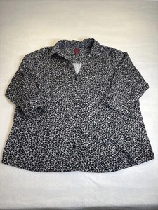Camicia donna 212 collezione nera stampa animalier manica 3/4 bottoni 1X Plus - Foto 1 di 8