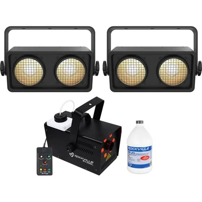 (2) Chauvet Shocker Dual Zone DMX COB LED Blinder Stage Lights+LED Fogger+Fluid - Image 1 of 4