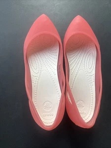 Crocs Womens Shoes Rio Size 7 Salmon Pink Coral Pointed Toe Ballet Flat - Picture 1 of 11